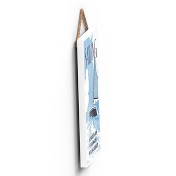 P1799 - Illustration de voile faisant partie de notre thème sportif imprimée sur une plaque à suspendre en bois 4