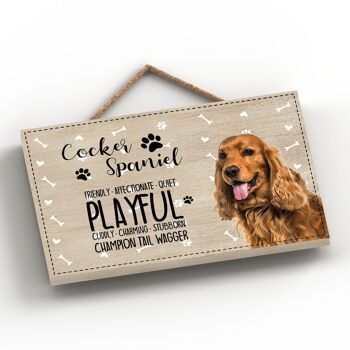P1813 - Pets & Paws - Rope Plaque Cocker Spaniel Caractéristiques 2