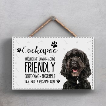 P1825 - Pets & Paws - Plaque Corde Cockapoo Noir Caractéristiques 1