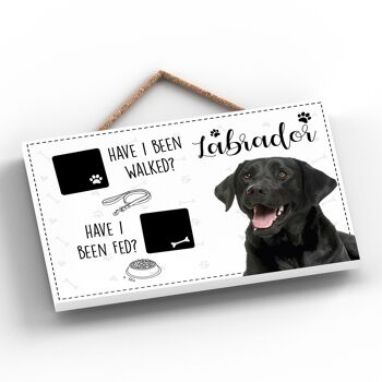 P1828 - Pets & Paws - Plaque Corde Labrador Noir Marché Et Nourri 2