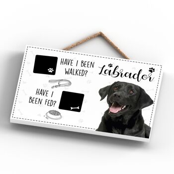P1828 - Pets & Paws - Plaque Corde Labrador Noir Marché Et Nourri 4