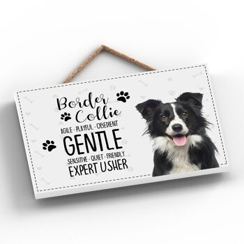 P1829 - Pets & Paws - Plaque en corde Border Collie Caractéristiques 2