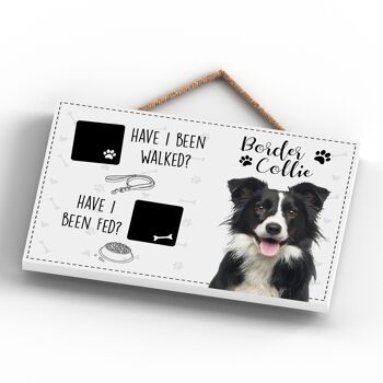 P1830 - Pets & Paws - Plaque Corde Border Collie Marché Et Nourri 3