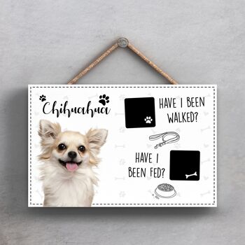 P1836 - Pets & Paws - Plaque Corde Chihuahua Marché Et Nourri