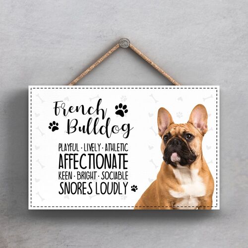 P1837 - Pets & Paws - Rope Plaque French Bulldog Characteristics