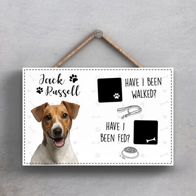 P1844 - Pets & Paws - Plaque en corde Jack Russell a marché et nourri