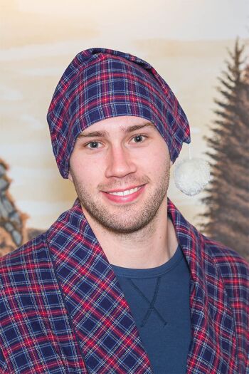 Flanelle Coton Bonnet de Nuit - Tartan Violet (LV28) 3