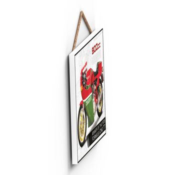 P1855 - Plaque à Suspendre En Bois Ducati 900Cc Moto Rouge Et Vert Style Affiche 3