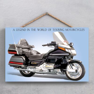 P1858 - Plaque à Suspendre en Bois Style Affiche Moto Gold Wing