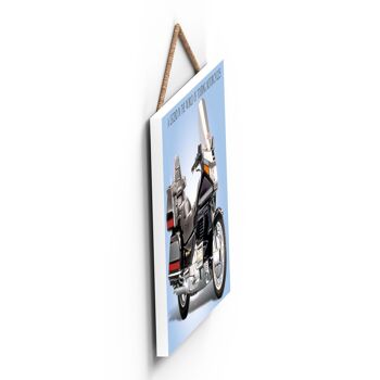 P1858 - Plaque à Suspendre en Bois Style Affiche Moto Gold Wing 2