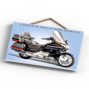 P1858 - Plaque à Suspendre en Bois Style Affiche Moto Gold Wing 3