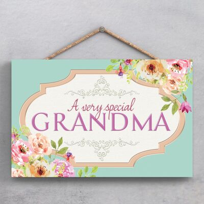 P1860 - A Very Special Grandma Floral Themed Decorative Hanging Plaque