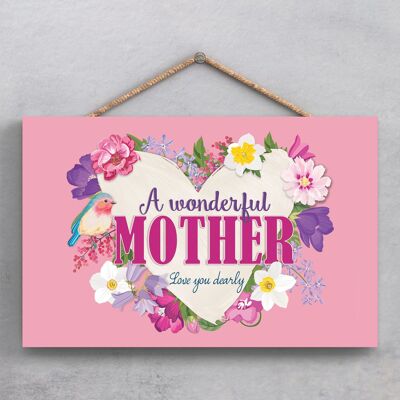P1862 - Une plaque décorative à suspendre sur le thème floral d'une merveilleuse mère