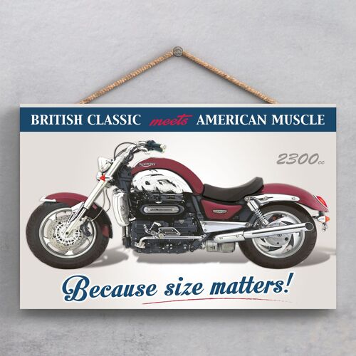 P1866 - Triumph 2300Cc Motorbike Poster Style Wooden Hanging Plaque