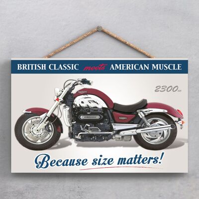 P1866 – Triumph 2300 ccm Motorrad Poster Stil Holzschild zum Aufhängen