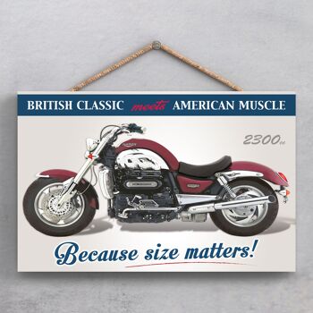 P1866 - Plaque à Suspendre en Bois Style Poster Moto Triumph 2300Cc 1