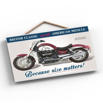 P1866 - Plaque à Suspendre en Bois Style Poster Moto Triumph 2300Cc 2