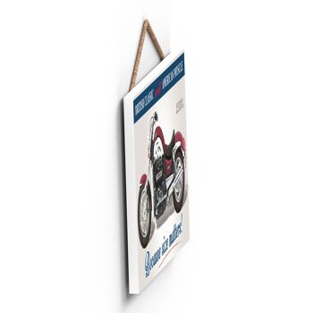P1866 - Plaque à Suspendre en Bois Style Poster Moto Triumph 2300Cc 3