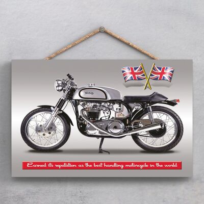 P1870 - Targa da appendere in legno in stile poster per motociclette Norton Best Handling