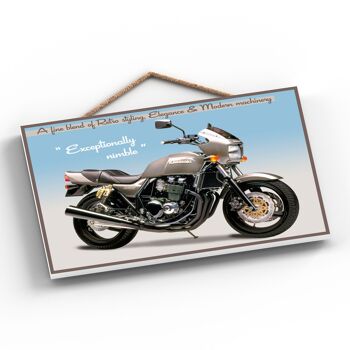 P1885 - Plaque à Suspendre en Bois Style Poster Moto Kawasaki 2