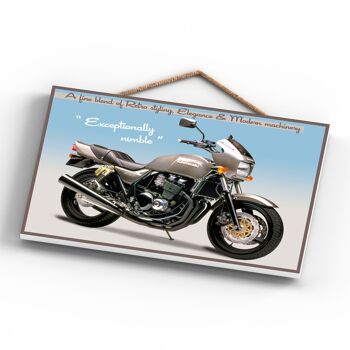 P1885 - Plaque à Suspendre en Bois Style Poster Moto Kawasaki 4