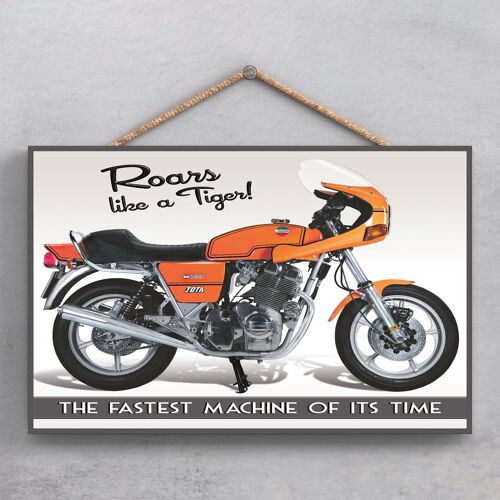 P1890 - Jota Roars Motorbike Poster Style Wooden Hanging Plaque