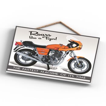 P1890 - Jota Roars Motorbike Poster Style Plaque à Suspendre en Bois 4