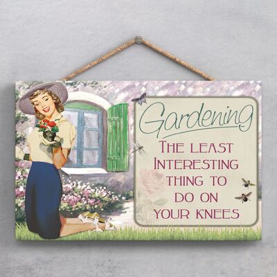 P1894 - Gardening Your Knees Pin Up Themed Decorative Hanging Plaque