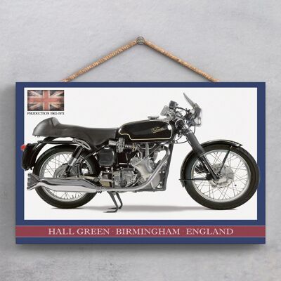 P1895 - Targa da appendere in legno stile poster moto Velocette