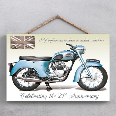 P1896 - Triumph Motorbike Poster Style Wooden Hanging Plaque