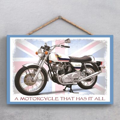 P1913 - Commando Motorbike Poster Style Wooden Hanging Plaque