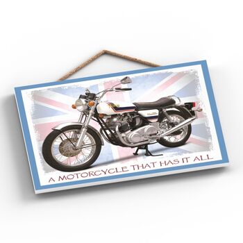 P1913 - Plaque à Suspendre Bois Style Affiche Moto Commando 2