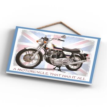 P1913 - Plaque à Suspendre Bois Style Affiche Moto Commando 4