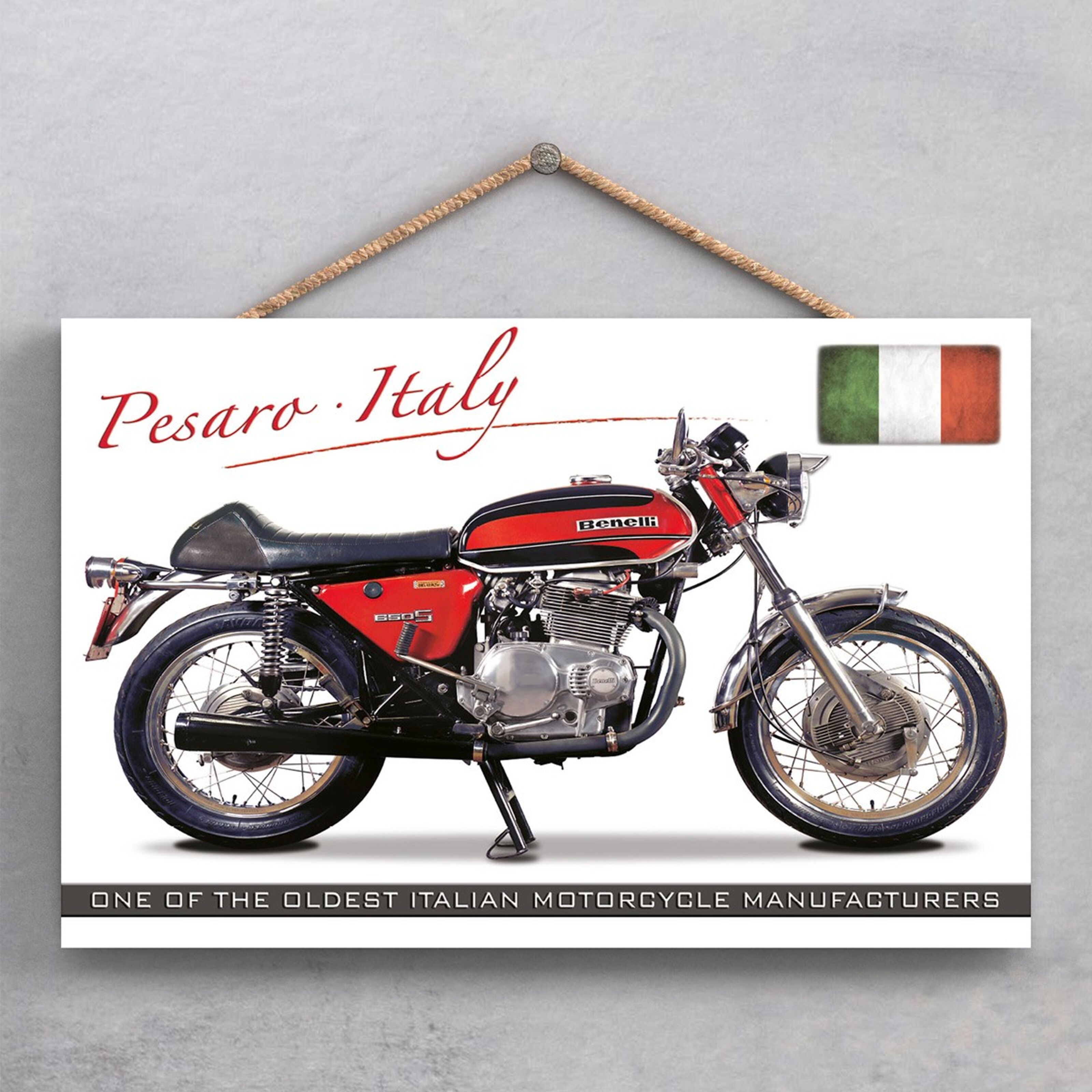 Kaufen Sie P1917 – Benelli Italien Motorrad Poster Stil Holzschild
