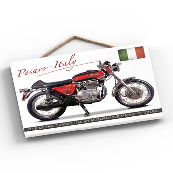 P1917 - Plaque à suspendre en bois de style affiche de moto Benelli Italie 2