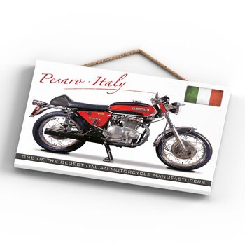 P1917 - Plaque à suspendre en bois de style affiche de moto Benelli Italie 4
