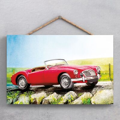 P1919 - Mg Red Mega targa decorativa in legno da appendere