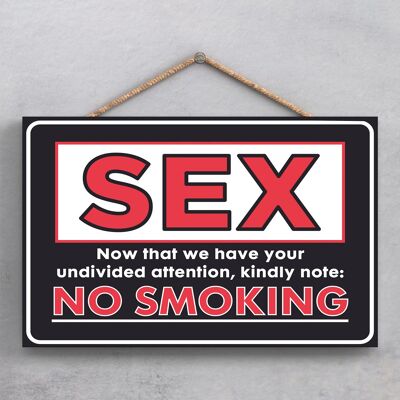P1922 - Sex No Smoking Comical Holzschild zum Aufhängen