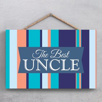 P1929 - Plaque décorative à suspendre en bois The Best Uncle Stripy 1