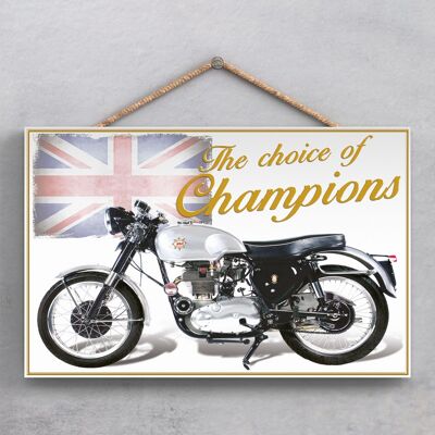 P1930 - Bsa Motorbike Poster Style Wooden Hanging Plaque
