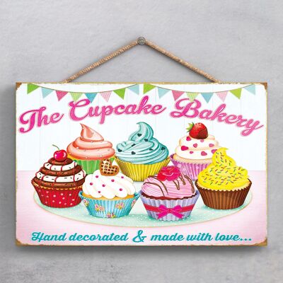 P1932 - Plaque à suspendre décorative sur le thème de la cuisine de la boulangerie Cupcake