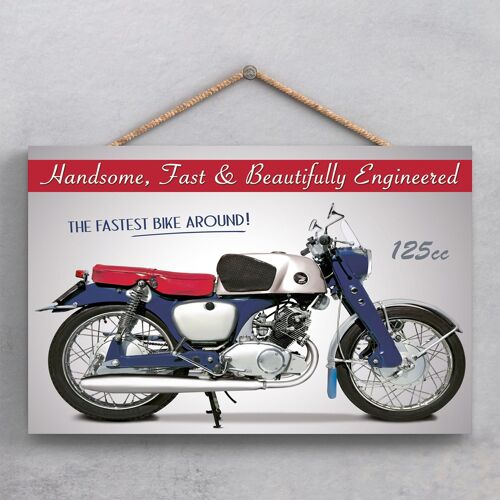 P1933 - Honda Motorbike Poster Style Wooden Hanging Plaque