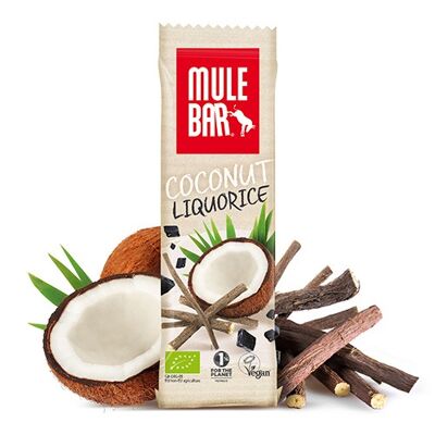 Organic & vegan cereal & fruit bar 40g: Licorice - Coconut