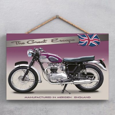 P1934 - Targa da appendere in legno stile poster moto Triumph