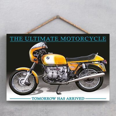 P1935 - Bmw Motorbike Poster Style Wooden Hanging Plaque