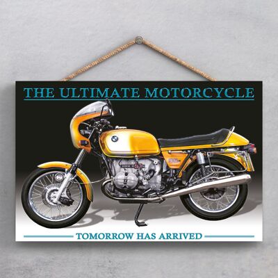 P1935 - Targa da appendere in legno stile poster moto Bmw