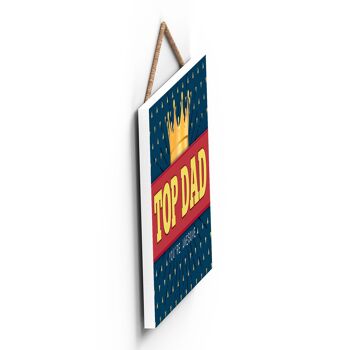 P1936 - Plaque décorative à suspendre en bois Top Dad Crown 3