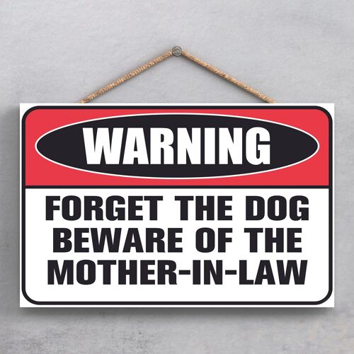 P1939 - Warning Mother In Law Comical Themed Decorative Wooden Hanging Plaque