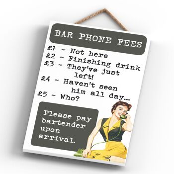 P1943 - Bar Phone Fees Pin Up Plaque décorative suspendue sur le thème 4