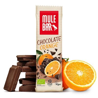 Barrita de cereales y frutas ecológica y vegana 40g: Chocolate - Naranja